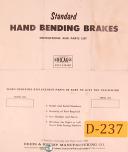 Dreis & Krump-Chicago-Dries Krump Chicago, Hand Bending Brakes, Instructions and Parts List Manual-316-416-518-618-818-Hand-01